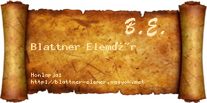 Blattner Elemér névjegykártya